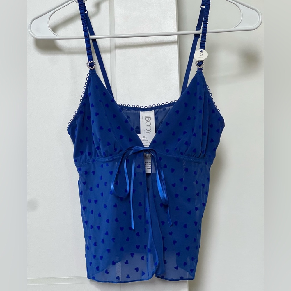 Cotton On Blue Heart Mesh Cami
